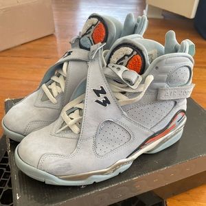 WMNS Air Jordan 8 Ice Blue/Silver-Orange Blaze